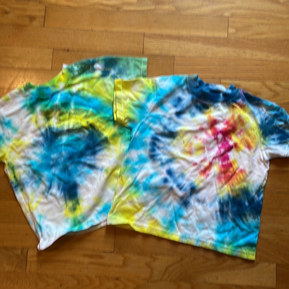 2 Toddler Tie-dye T-shirts - unique handmade Size 5/6 bundle of 2 shirts